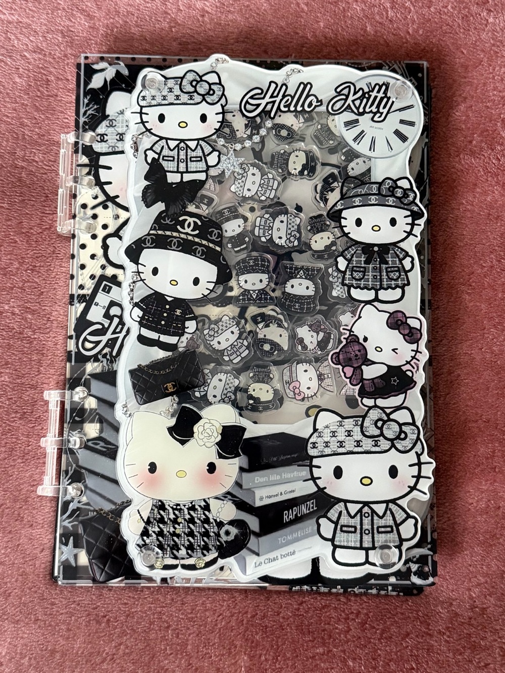 Hello Kitty Black & White Character A5 Shaker Notebook